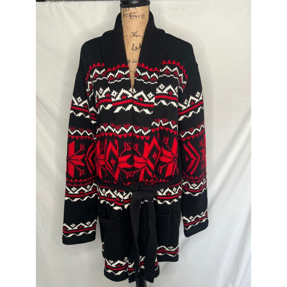 NWT Polo Ralph Lauren Womens XXL Cotton Cashmere Snowflake Cardigan Sweater Coat